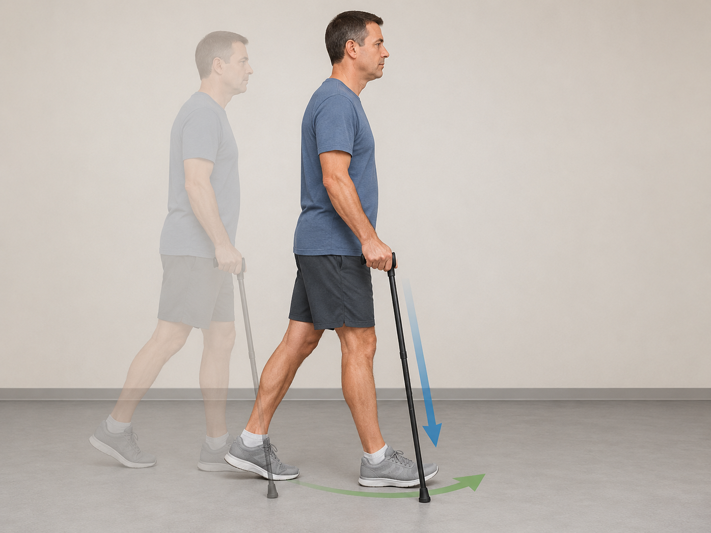 Đi lại chịu lực một phần với gậy