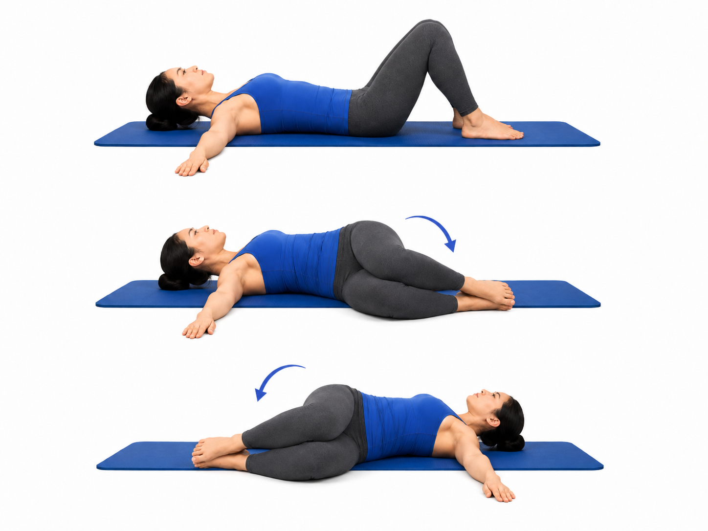 Bài tập xoay cột sống nằm Lumbar Rotation